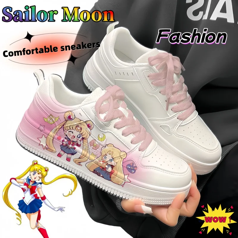 Кроссовки Sailor Moon, милый мультяшный аниме-стиль, дышащие, простые и удобные, новые белые туфли, подарок на день рождения для девочек
Кроссовки Sailor Moon, милый мультяшный аниме-стиль, дышащие, простые и удобные, новые белые туфли, подарок на день рождения для девочек