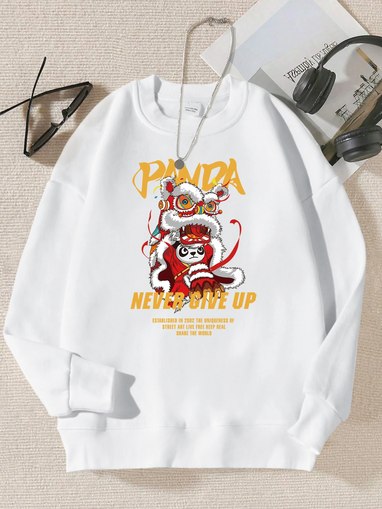 Lion Dance Panda Print Sweatshirt Women Harajuku Casual Pullovers Fashion Hip Hop Sweatshirts Autumn Fur-Liner Woman Clothes
Lion Dance Panda Print Sweatshirt Women Harajuku Casual Pullovers Fashion Hip Hop Sweatshirts Autumn Fur-Liner Woman Clothes