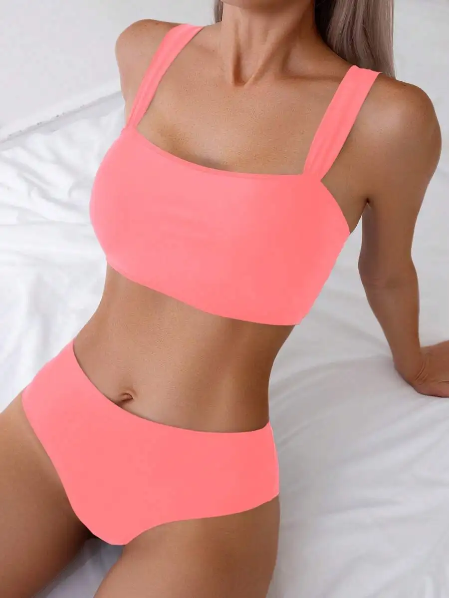 Solid Color Bikini Swimwear For Summer Beach Vacation
Solid Color Bikini Swimwear For Summer Beach Vacation
