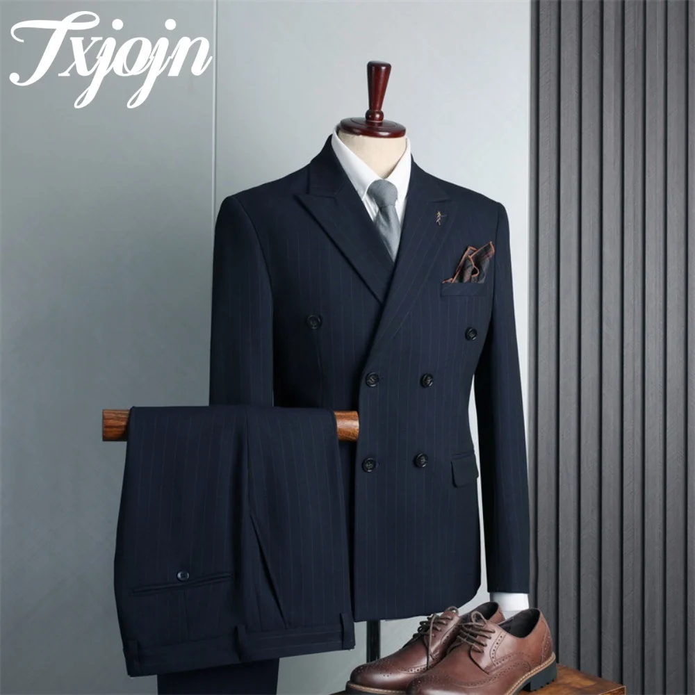 Exquisite Blue Double Breasted Suit For Wedding Classic Notched Lapel Men Suit 3PCS Handsome Slim Suit For Groom Suit Customized
Exquisite Blue Double Breasted Suit For Wedding Classic Notched Lapel Men Suit 3PCS Handsome Slim Suit For Groom Suit Customized