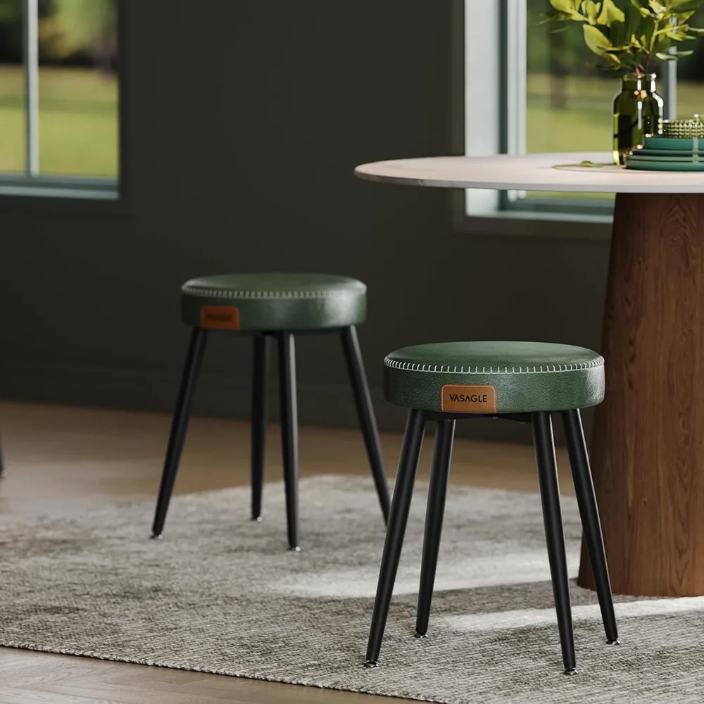 Dining Chairs Stools Set of 2, Upholstered Kitchen Chairs, Vanity Stools, Synthetic Leather with Stitching, Mid-Century Modern
Dining Chairs Stools Set of 2, Upholstered Kitchen Chairs, Vanity Stools, Synthetic Leather with Stitching, Mid-Century Modern