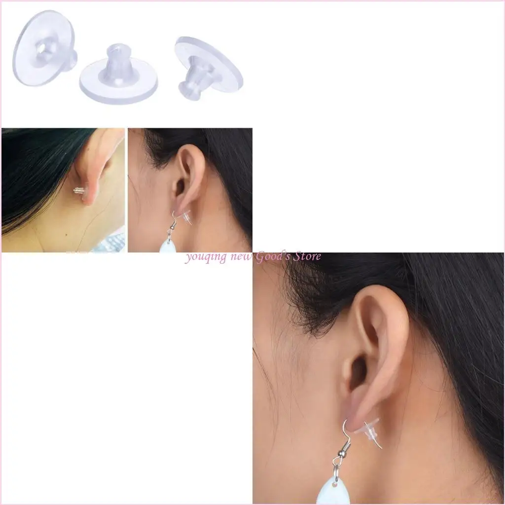 57QA 100x Silicone Earring Backs Soft Clear Ear Safety Back Pads Backstops Clutch Stopper Replacement for Fish Hook
57QA 100x Silicone Earring Backs Soft Clear Ear Safety Back Pads Backstops Clutch Stopper Replacement for Fish Hook