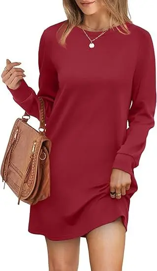 Autumn Winter Casual Solid O -Neck Dress Long Sleeve Basic Female Fashion Warm Dresses Pocket Women's Sweatshirt Dress
Autumn Winter Casual Solid O -Neck Dress Long Sleeve Basic Female Fashion Warm Dresses Pocket Women's Sweatshirt Dress