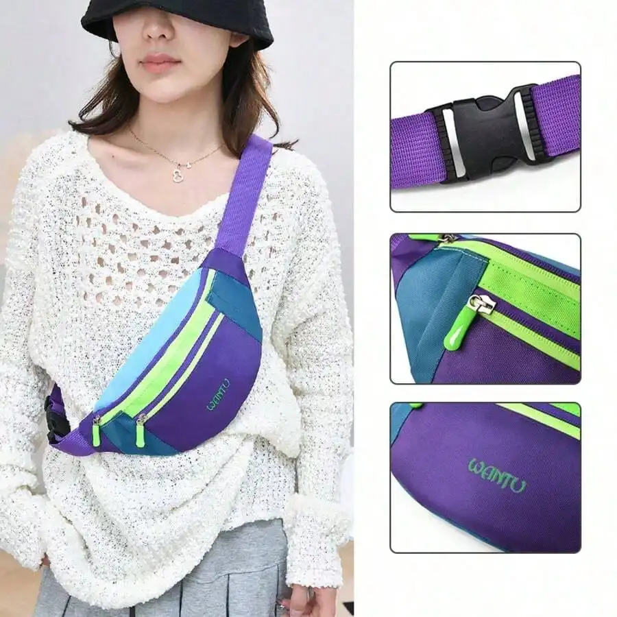Women's Tricolor Patchwork Nylon Waist Bag - Casual & Versatile, Exuding Premium Quality, Durable, Can Be Worn On Shoulder Or Crossbody, Suitable For Daily Commute, Shopping And Leisure Travel
Women's Tricolor Patchwork Nylon Waist Bag - Casual & Versatile, Exuding Premium Quality, Durable, Can Be Worn On Shoulder Or Crossbody, Suitable For Daily Commute, Shopping And Leisure Travel