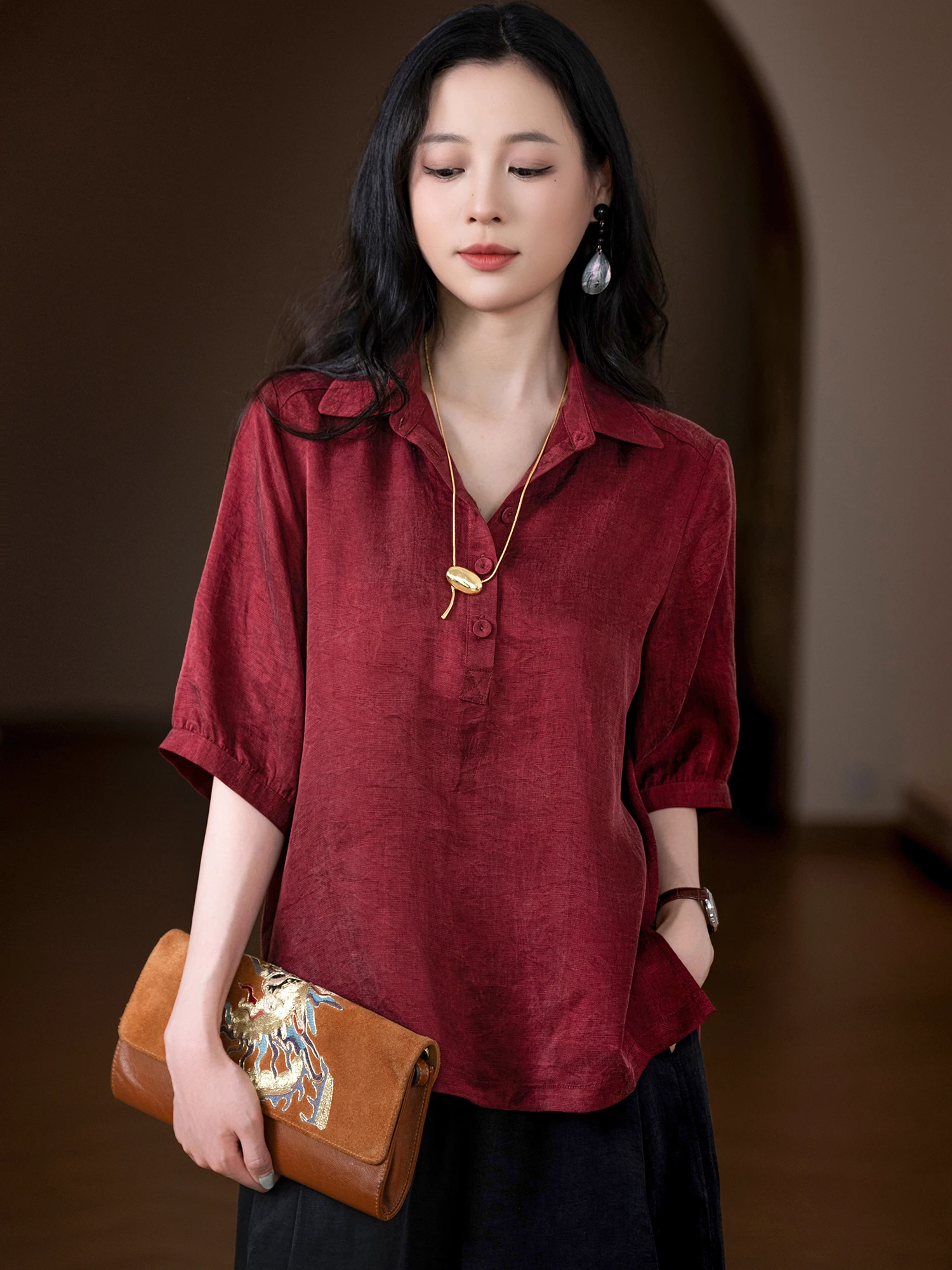 New Heavyweight Copper Ammonia Rayon Linen Lyocell irt Resistant to Wrinkling Cool Sensation Five Sve Women's Top
New Heavyweight Copper Ammonia Rayon Linen Lyocell irt Resistant to Wrinkling Cool Sensation Five Sve Women's Top