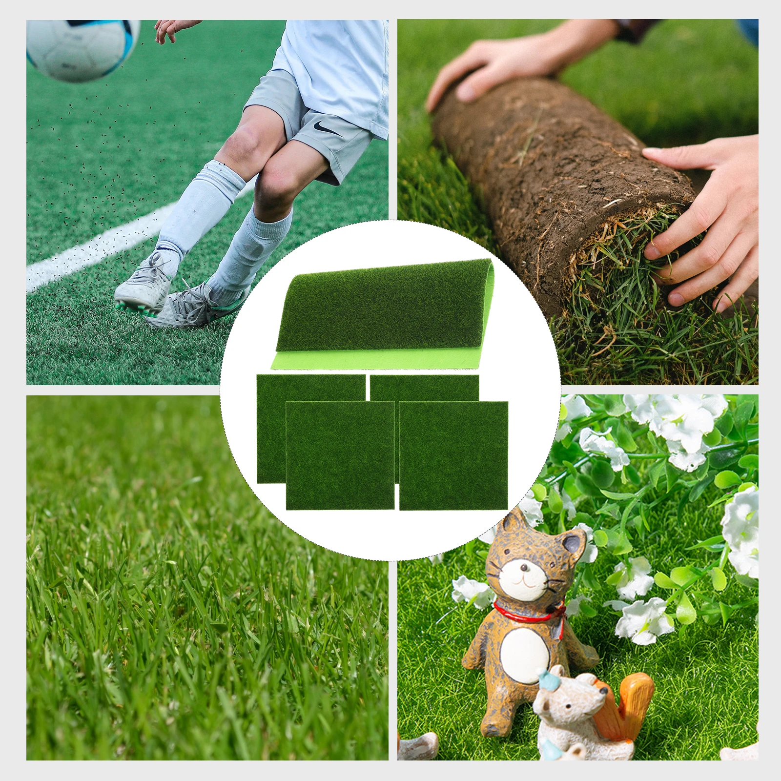 5pcs Artificial Grass PVC Fabric Simulated Lawn Micro Landscape Accessory Fake Moss Turf Home Decor Mini Garden DIY Crafts
5pcs Artificial Grass PVC Fabric Simulated Lawn Micro Landscape Accessory Fake Moss Turf Home Decor Mini Garden DIY Crafts