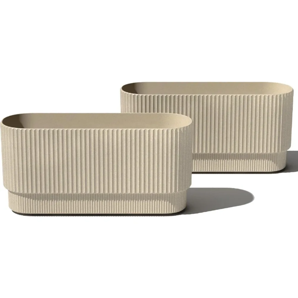 Long Planter for Porch, Patio, Backyard | Durable Plastic-Concrete Material | Modern Décor for Shrubs, Flowers
Long Planter for Porch, Patio, Backyard | Durable Plastic-Concrete Material | Modern Décor for Shrubs, Flowers