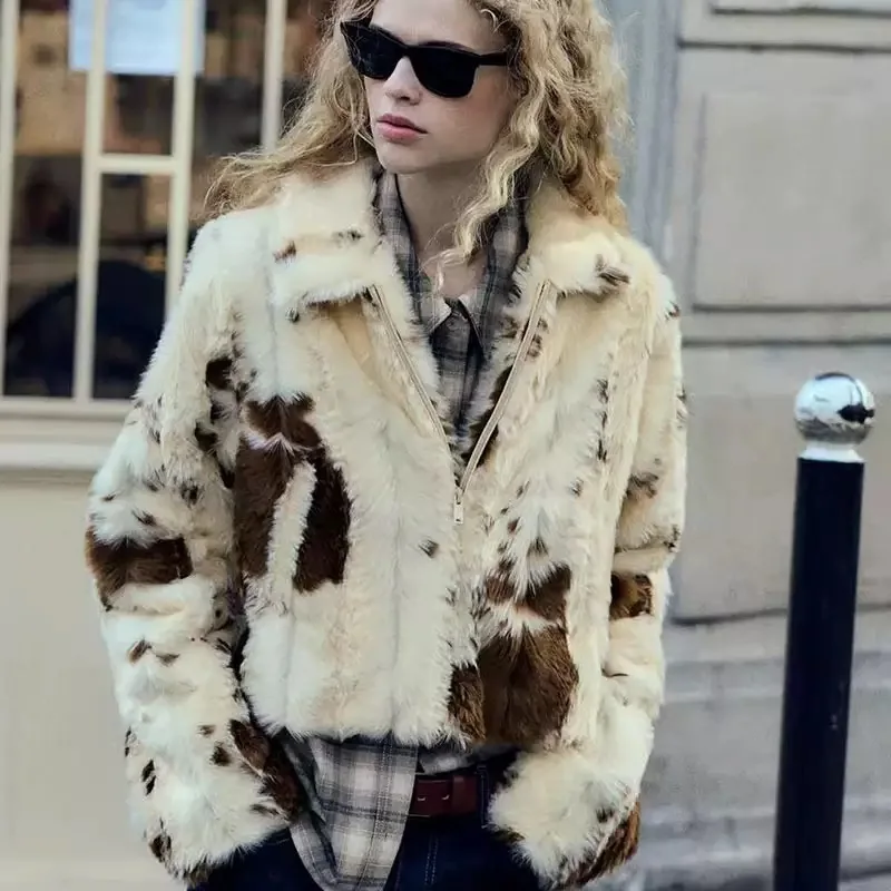 Fashionable Animal Print Faux Fur Jacket Women's Outerwear Collared Versatile Stylish Windbreaker for All Seasons
Fashionable Animal Print Faux Fur Jacket Women's Outerwear Collared Versatile Stylish Windbreaker for All Seasons
