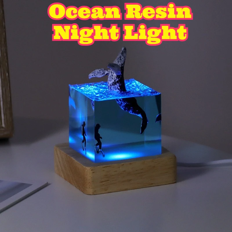 Ocean Resin 5cm Cube Humpback Whale Ornament Mini Luminous Night Light Home Decor Desk Decoration Birthday Handmade Decorative
Ocean Resin 5cm Cube Humpback Whale Ornament Mini Luminous Night Light Home Decor Desk Decoration Birthday Handmade Decorative
