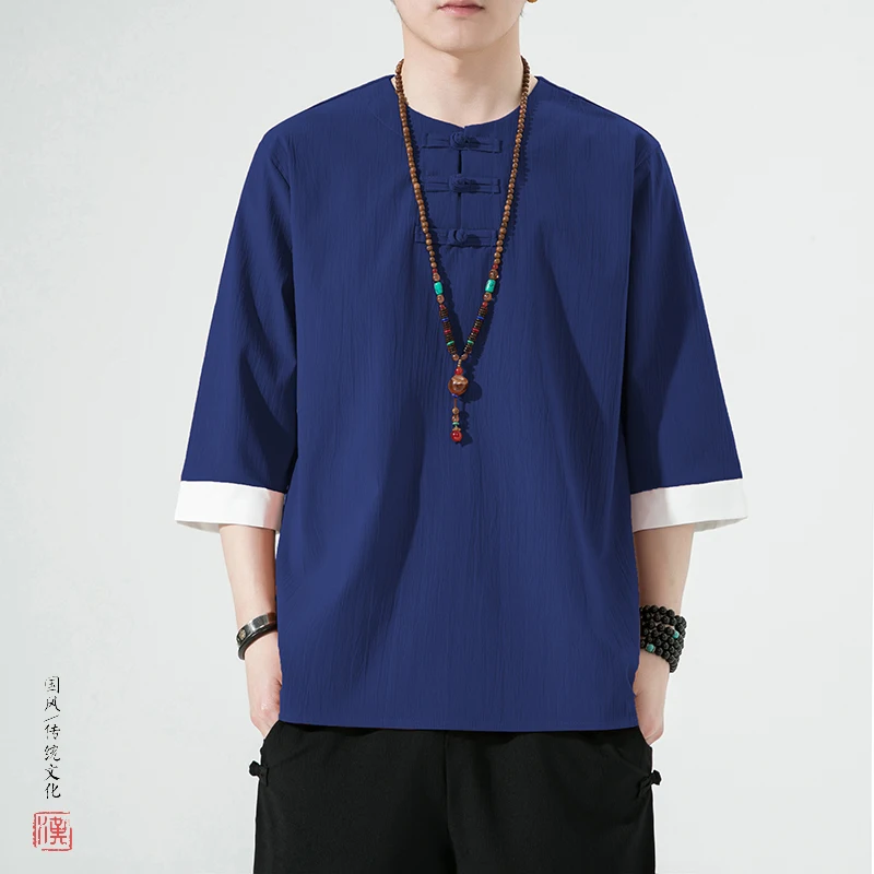 Summer Shirts Mens Chinese Style Kung Fu Tai Chi Solid Color Casual Breathable Blouses Men Retro Traditional Tang Suit Cardigan
Summer Shirts Mens Chinese Style Kung Fu Tai Chi Solid Color Casual Breathable Blouses Men Retro Traditional Tang Suit Cardigan