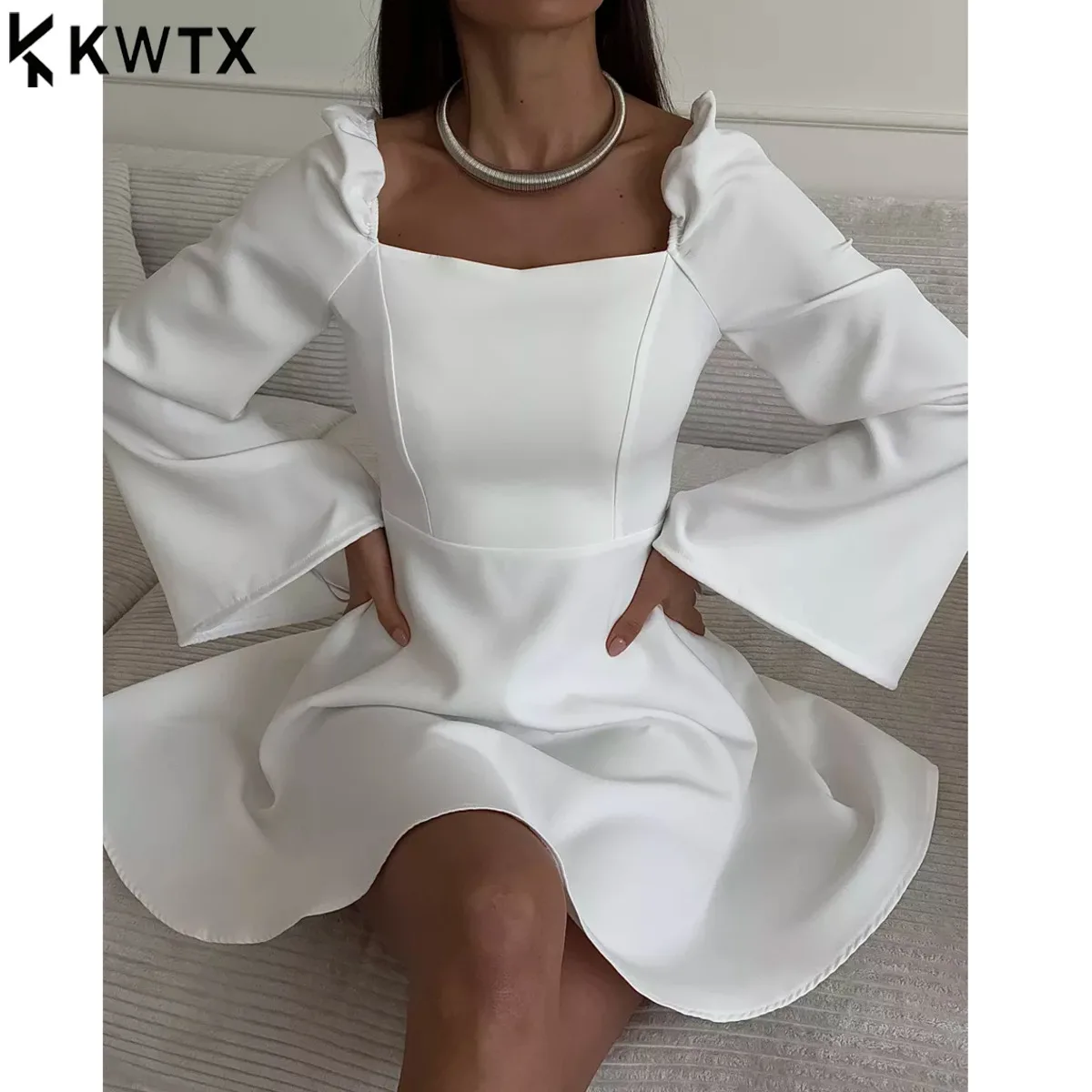 KWTX Рождество, Новый год, белое мини-платье с пышными рукавами, милое затягивающее талию, французский шик, чистая офисная работа, дата, универсальное
KWTX Рождество, Новый год, белое мини-платье с пышными рукавами, милое затягивающее талию, французский шик, чистая офисная работа, дата, универсальное