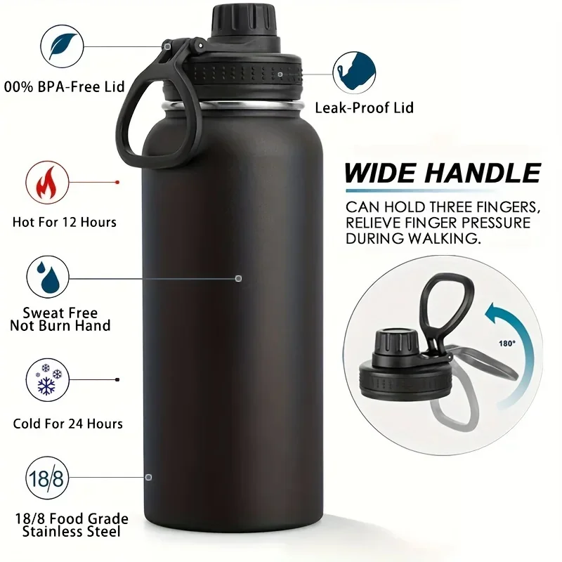 1pc Stainless Steel Insulated 1000ml/32oz Leakproof Water Bottle Double Wall Vacuum Thermal Drinkware Cup Perfect For Outdoor
1pc Stainless Steel Insulated 1000ml/32oz Leakproof Water Bottle Double Wall Vacuum Thermal Drinkware Cup Perfect For Outdoor