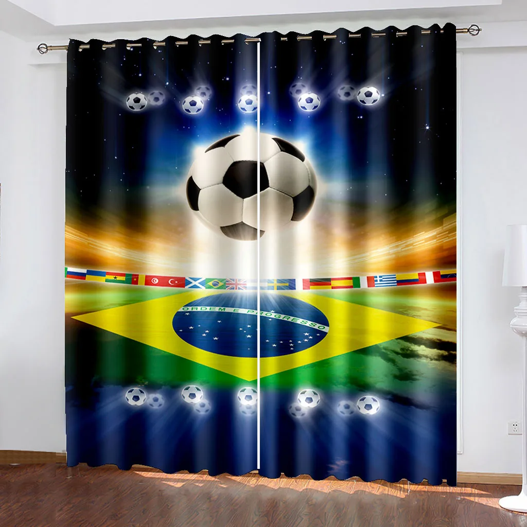 Cartoon Football Polyester Material Thin Sunshade Curtains For Children Boys Curtains Living Room Bedroom Window White Cortinas
Cartoon Football Polyester Material Thin Sunshade Curtains For Children Boys Curtains Living Room Bedroom Window White Cortinas