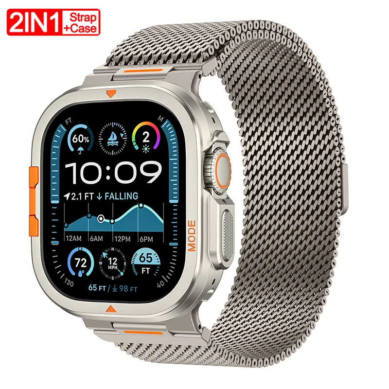 Чехол + ремешок для Apple Watch Ultra 3 49 мм, металлическая петля из нержавеющей стали, защитная рамка из твердого сплава для Iwatch Series 11 10 46 мм
Чехол + ремешок для Apple Watch Ultra 3 49 мм, металлическая петля из нержавеющей стали, защитная рамка из твердого сплава для Iwatch Series 11 10 46 мм