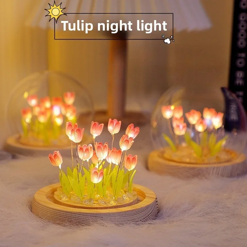 20 Flowers Tulip Finished Night Light Ornament Creative Handmade DIY Simulation Flower Lamp Holiday Gift Decoration
20 Flowers Tulip Finished Night Light Ornament Creative Handmade DIY Simulation Flower Lamp Holiday Gift Decoration