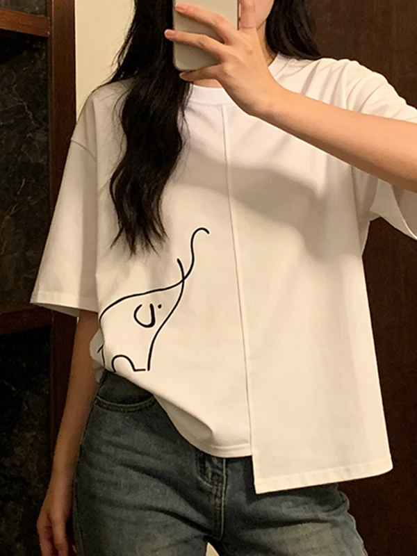 Summer New plus Size Korean Style Casual Simple Embroidery Loose Short Sleeve T-Shirt Breathable Comfortable Urban Commute
Summer New plus Size Korean Style Casual Simple Embroidery Loose Short Sleeve T-Shirt Breathable Comfortable Urban Commute