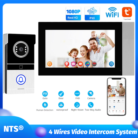 Tuya 7 İnç 1080p Görüntülü İnterkom Sistemi, Gece Görüş Kameralı, Uzaktan Kilit Açma Desteği, Dış Mekan için Akıllı Ev Uygulaması Entegrasyonu