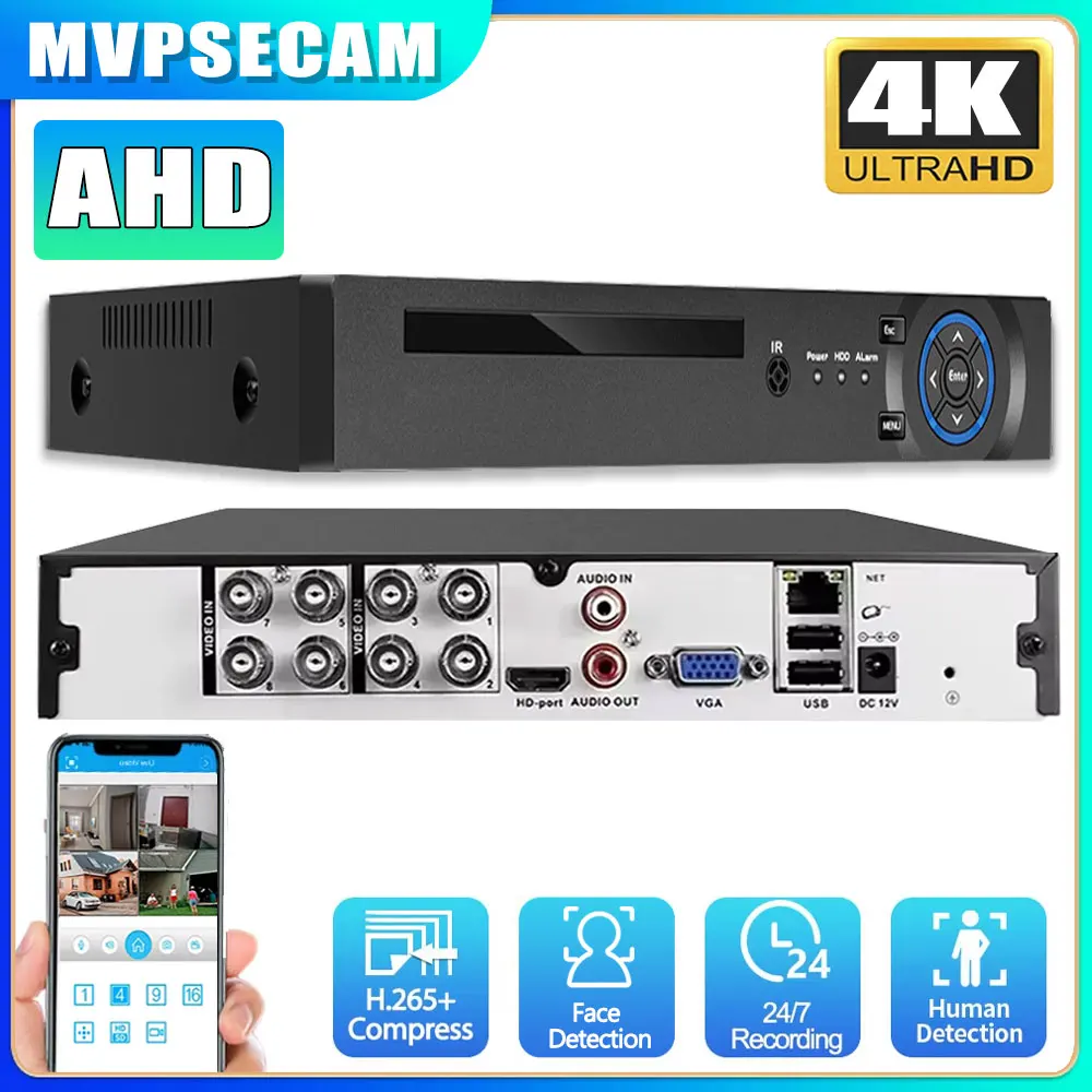 4K 8MP CCTV DVR Умный дом Обнаружение лиц 8CH AHD/DVR/XVI 6in1 8M-N H.265+ Гибридный видеорегистратор для камеры AHD TVI CVI
4K 8MP CCTV DVR Умный дом Обнаружение лиц 8CH AHD/DVR/XVI 6in1 8M-N H.265+ Гибридный видеорегистратор для камеры AHD TVI CVI