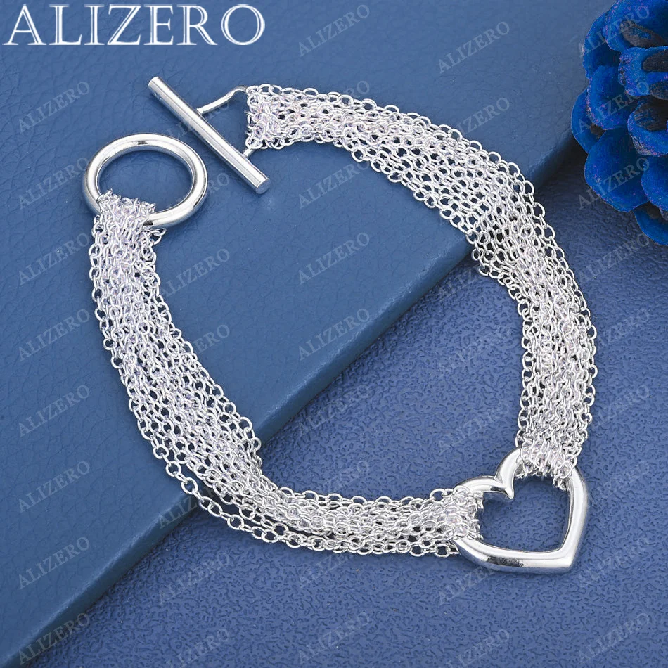 ALIZERO 925 Sterling Silver Heart Chain Bracelets For Women Wedding Party Gifts Fashion Accessories Fine Jewelry
ALIZERO 925 Sterling Silver Heart Chain Bracelets For Women Wedding Party Gifts Fashion Accessories Fine Jewelry