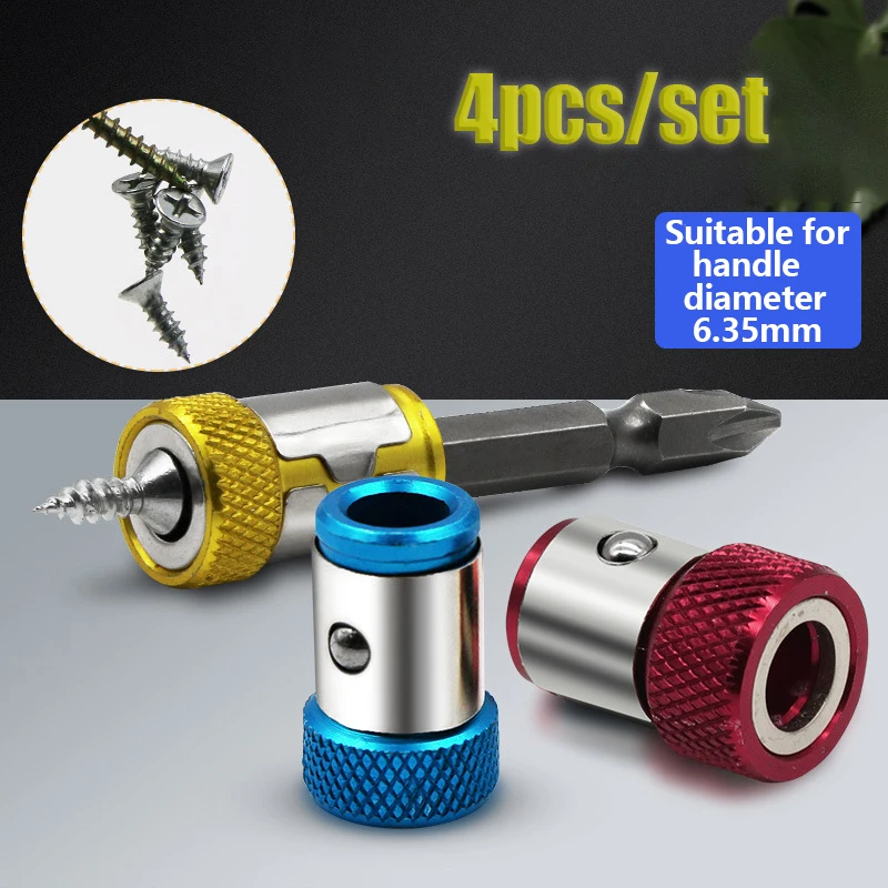 4pcs/set 6.35mm Universal Alloy Magnetic Ring Screwdriver Bits Anti-corrosion Strong Magnetizer Drill Bit Magnetic Ring
4pcs/set 6.35mm Universal Alloy Magnetic Ring Screwdriver Bits Anti-corrosion Strong Magnetizer Drill Bit Magnetic Ring