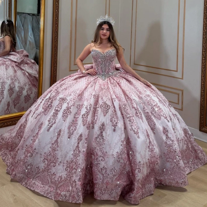 Red Shiny Princess Quinceanera Dresses Off Shoulder Sequin Applique Lace Beading Bow Tull Sweet 16 Dress Ball Gown Vestidos 15
Red Shiny Princess Quinceanera Dresses Off Shoulder Sequin Applique Lace Beading Bow Tull Sweet 16 Dress Ball Gown Vestidos 15