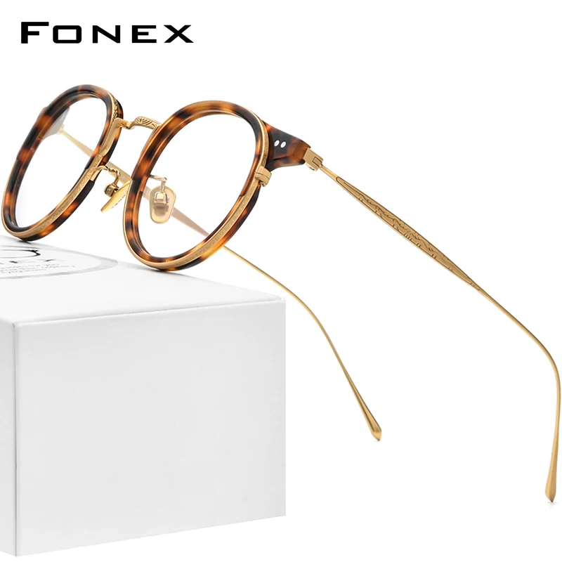 Оправа для очков FONEX из ацетата и титана для женщин, новинка 2024, винтажные круглые очки в стиле ретро, мужские очки, очки 850
Оправа для очков FONEX из ацетата и титана для женщин, новинка 2024, винтажные круглые очки в стиле ретро, мужские очки, очки 850