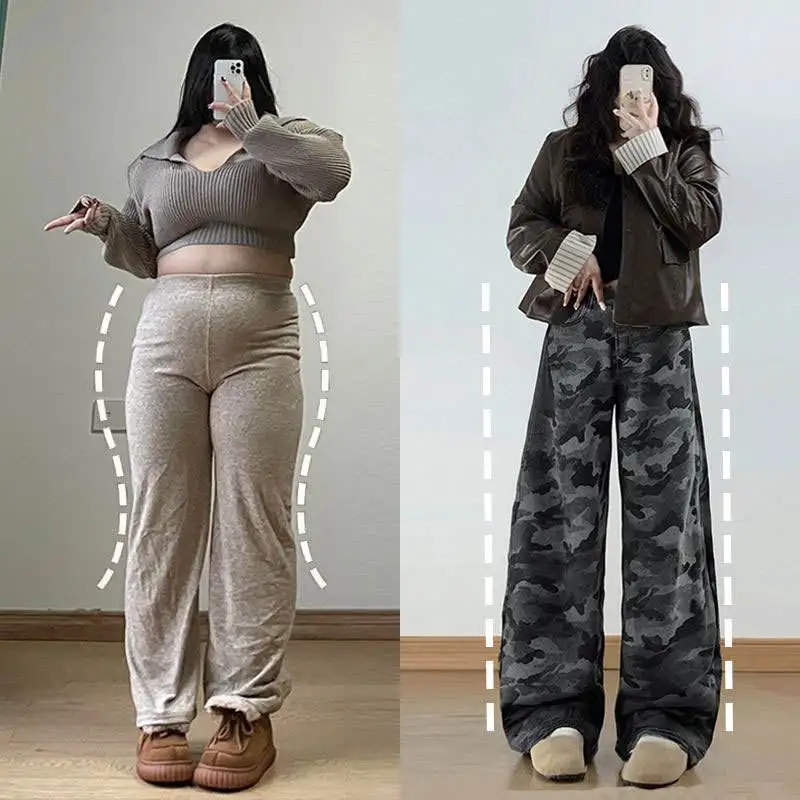 Спецодежда больших размеров, широкие джинсы с высокой талией, женские модные уличные утягивающие брюки, весенняя коллекция
Спецодежда больших размеров, широкие джинсы с высокой талией, женские модные уличные утягивающие брюки, весенняя коллекция