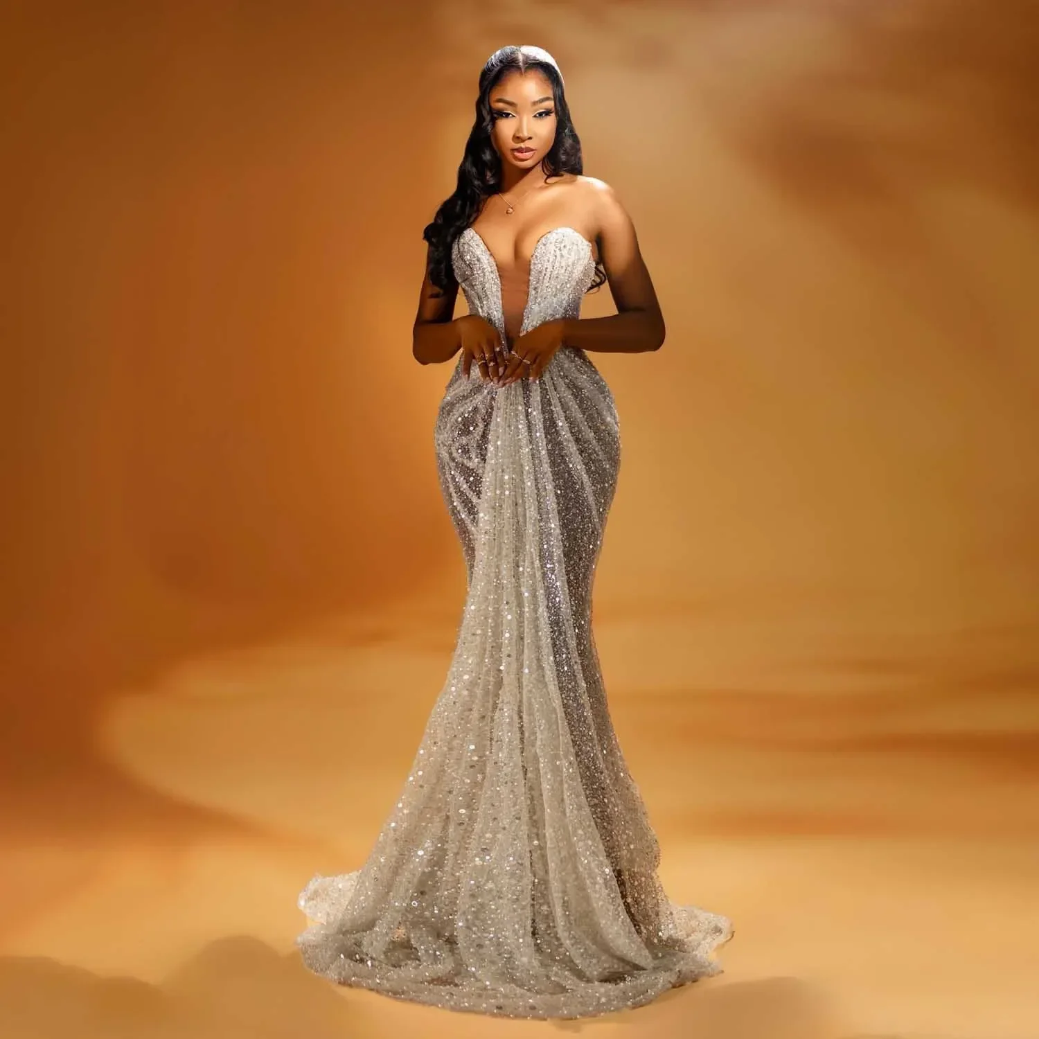Elegant Mermaid Lace sequin Party Evening Dress Sexy V-neck Off Shoulder African Wedding Guests Formal Occasion Dress Customized
Elegant Mermaid Lace sequin Party Evening Dress Sexy V-neck Off Shoulder African Wedding Guests Formal Occasion Dress Customized