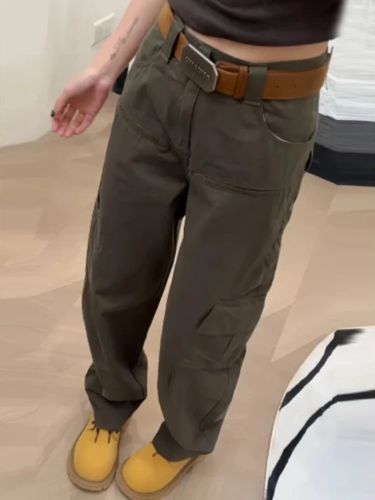 American Retro Military Green Work Pants Women High Waist Cover Hip Wide Leg Pants Casual Straight Cut Trousers
American Retro Military Green Work Pants Women High Waist Cover Hip Wide Leg Pants Casual Straight Cut Trousers