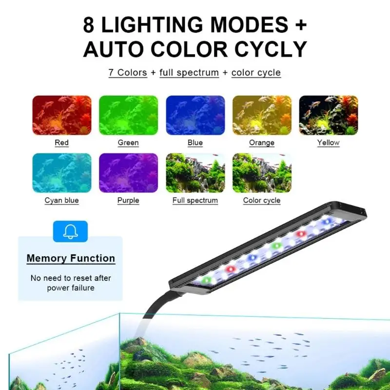 QX2E Full Spectrum LED Lighting Clipon Lamp For Aquariums Water Plant Health Growth
QX2E Full Spectrum LED Lighting Clipon Lamp For Aquariums Water Plant Health Growth