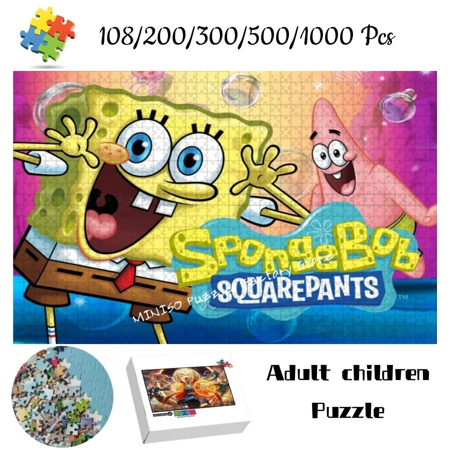 Jigsaw Puzzle Spongebob Squarepants Tangram Game for Children Multiple Size 108/200/300/500/1000 Pieces Wooden Puzzle
Jigsaw Puzzle Spongebob Squarepants Tangram Game for Children Multiple Size 108/200/300/500/1000 Pieces Wooden Puzzle