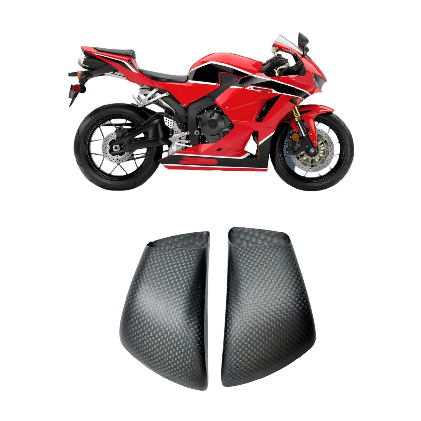 Suitable for the Honda CBR600RR F5: Carbon fiber motorcycle parts for the CBR600RR: front brake calipers, radiator cap
Suitable for the Honda CBR600RR F5: Carbon fiber motorcycle parts for the CBR600RR: front brake calipers, radiator cap