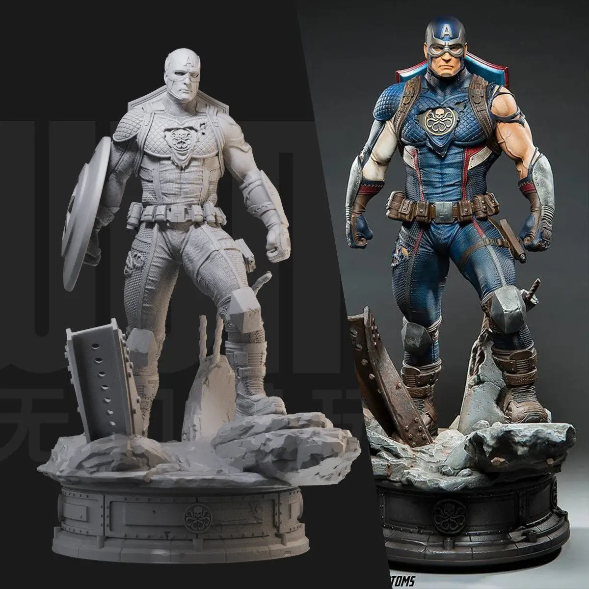 Marvel Hydra Captain America 1/18 Scale GK Unpainted 3D Printed Action Figure Statue 2012 Collectible Model For Marvel Fans
Marvel Hydra Captain America 1/18 Scale GK Unpainted 3D Printed Action Figure Statue 2012 Collectible Model For Marvel Fans