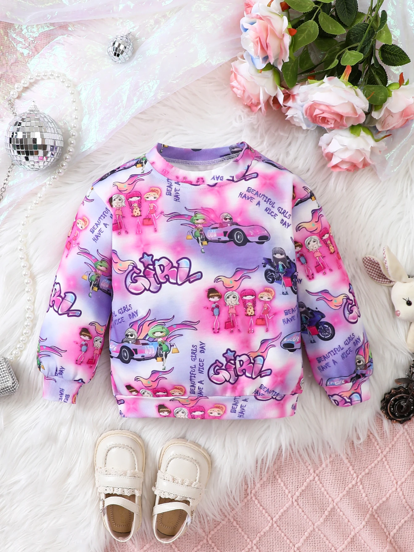 Girls' Casual Fashion Knitted Long-Sleeved Round-Neck Cartoon Print Sweatshirt Pullover
Girls' Casual Fashion Knitted Long-Sleeved Round-Neck Cartoon Print Sweatshirt Pullover