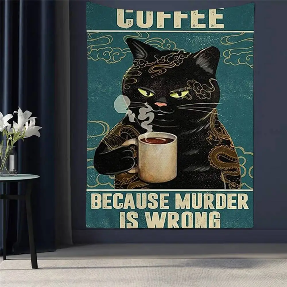 Black Drink Cat Vintage Tapestry Art Printing Art Science Fiction Room Home Decor Wall Art Decor
Black Drink Cat Vintage Tapestry Art Printing Art Science Fiction Room Home Decor Wall Art Decor