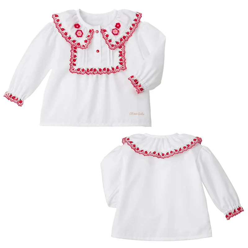 Spring New Girls' Long Sleeve Shirts Flower Embroidery Blouses Princess Style Blouse Baby Girl Shirt Japanese Kids Clothing
Spring New Girls' Long Sleeve Shirts Flower Embroidery Blouses Princess Style Blouse Baby Girl Shirt Japanese Kids Clothing