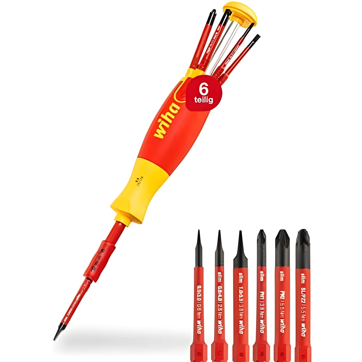 WIHA 38611 LiftUp 1000V VDE Insulated Retractable Screwdriver, Magnetic Multi-Bit Repair Tool
WIHA 38611 LiftUp 1000V VDE Insulated Retractable Screwdriver, Magnetic Multi-Bit Repair Tool