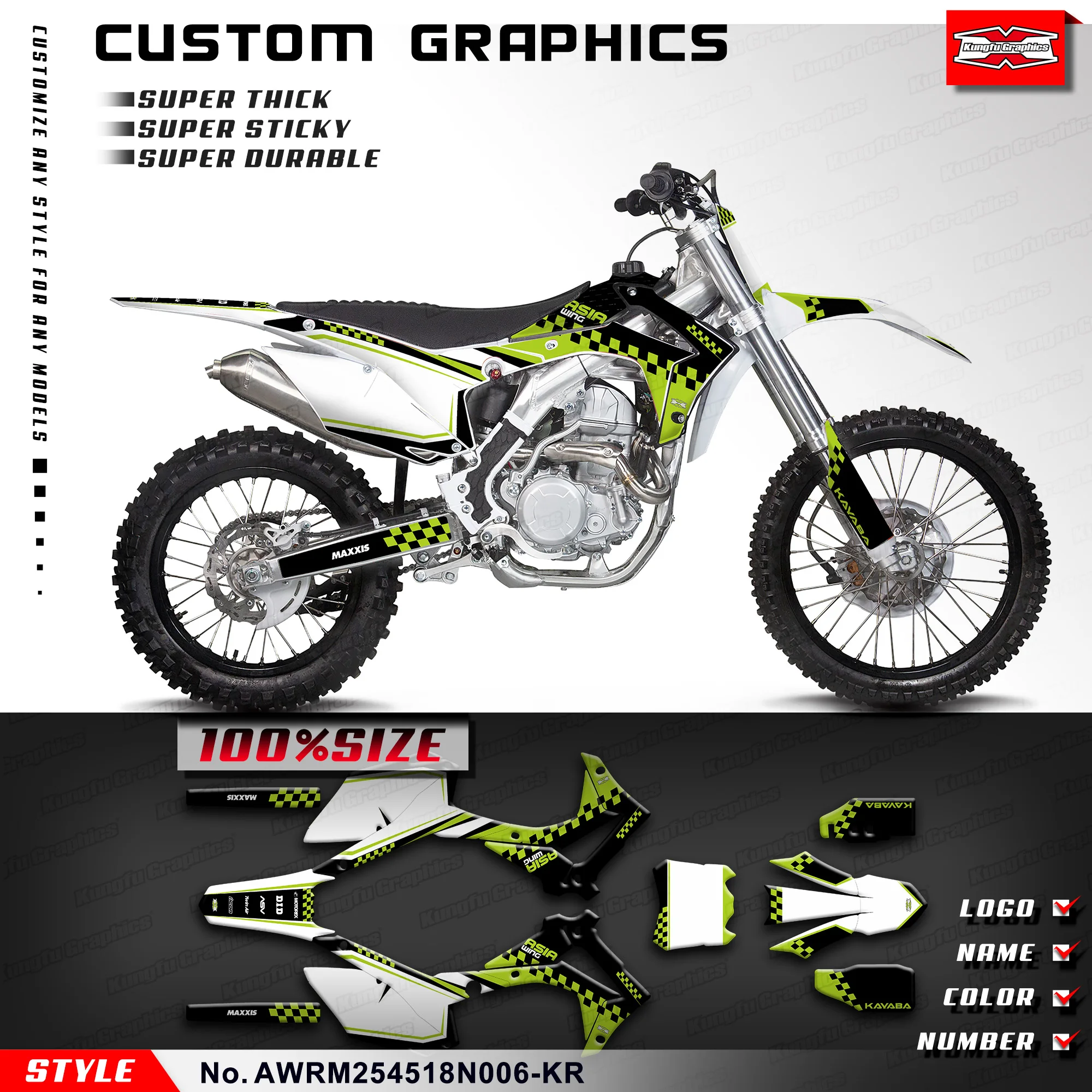 KUNGFU GRAPHICS Custom Racing Sticker Vinyl Decal for Asiawing RM250 RM450 2018 2019 2020 2021 2022 2023 2024, AWRM254518N006-KR
KUNGFU GRAPHICS Custom Racing Sticker Vinyl Decal for Asiawing RM250 RM450 2018 2019 2020 2021 2022 2023 2024, AWRM254518N006-KR