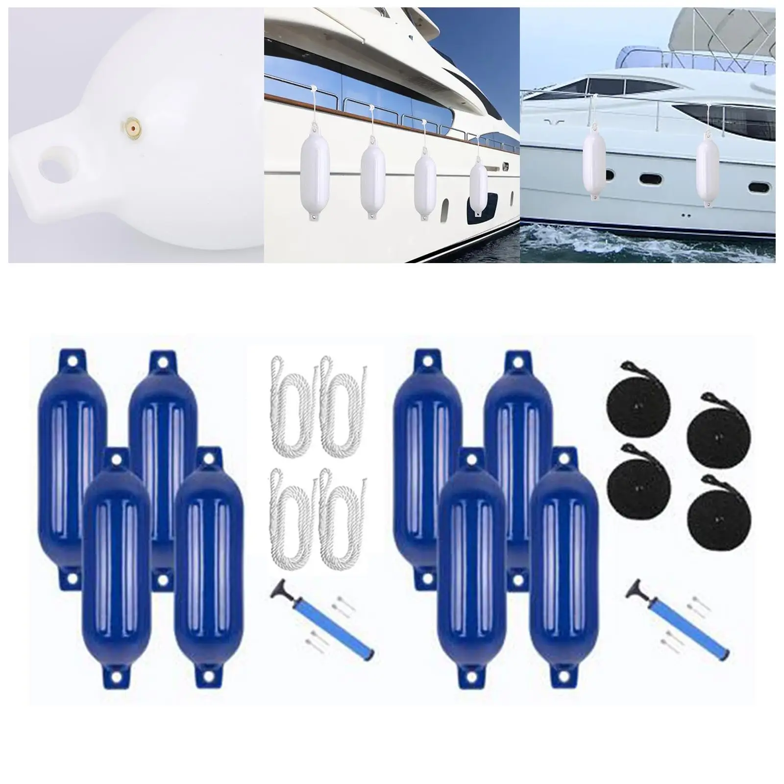 Комплект из 4 надувных буев-отбойников для морских судов и лодок
Комплект из 4 надувных буев-отбойников для морских судов и лодок