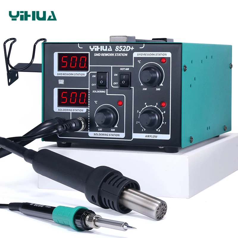 YIHUA 852D+Pump Air Flow Adjustable Hot Air With Soldering Air Soldering Station 2 in1 hot air desoldering station
YIHUA 852D+Pump Air Flow Adjustable Hot Air With Soldering Air Soldering Station 2 in1 hot air desoldering station