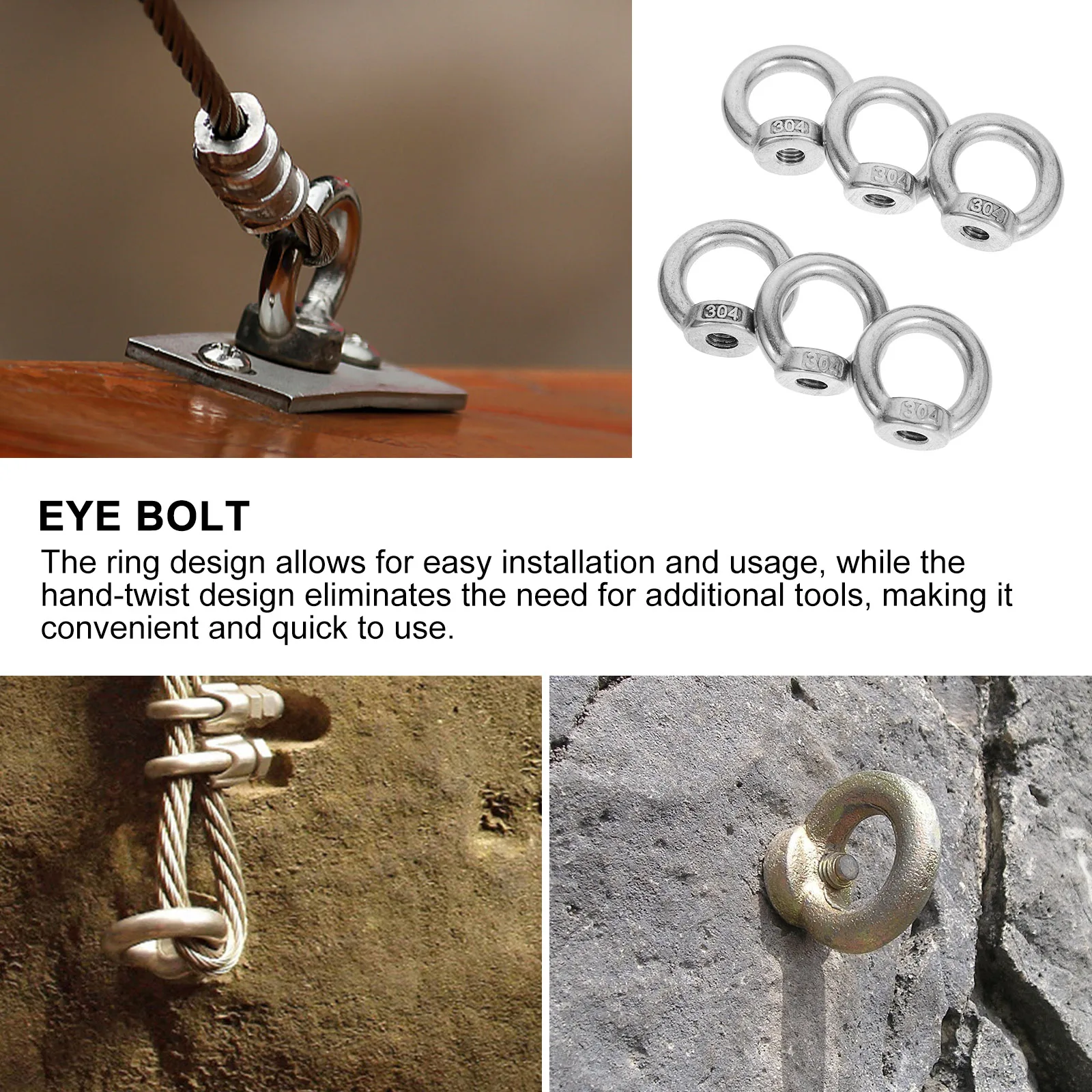 6 Pcs Steel Eye Nut M8 Silver Roof Rack Stainless Steel Ring Nut Tie Down Rings Hardware Heavy Duty Fastener Nuts Bolt
6 Pcs Steel Eye Nut M8 Silver Roof Rack Stainless Steel Ring Nut Tie Down Rings Hardware Heavy Duty Fastener Nuts Bolt