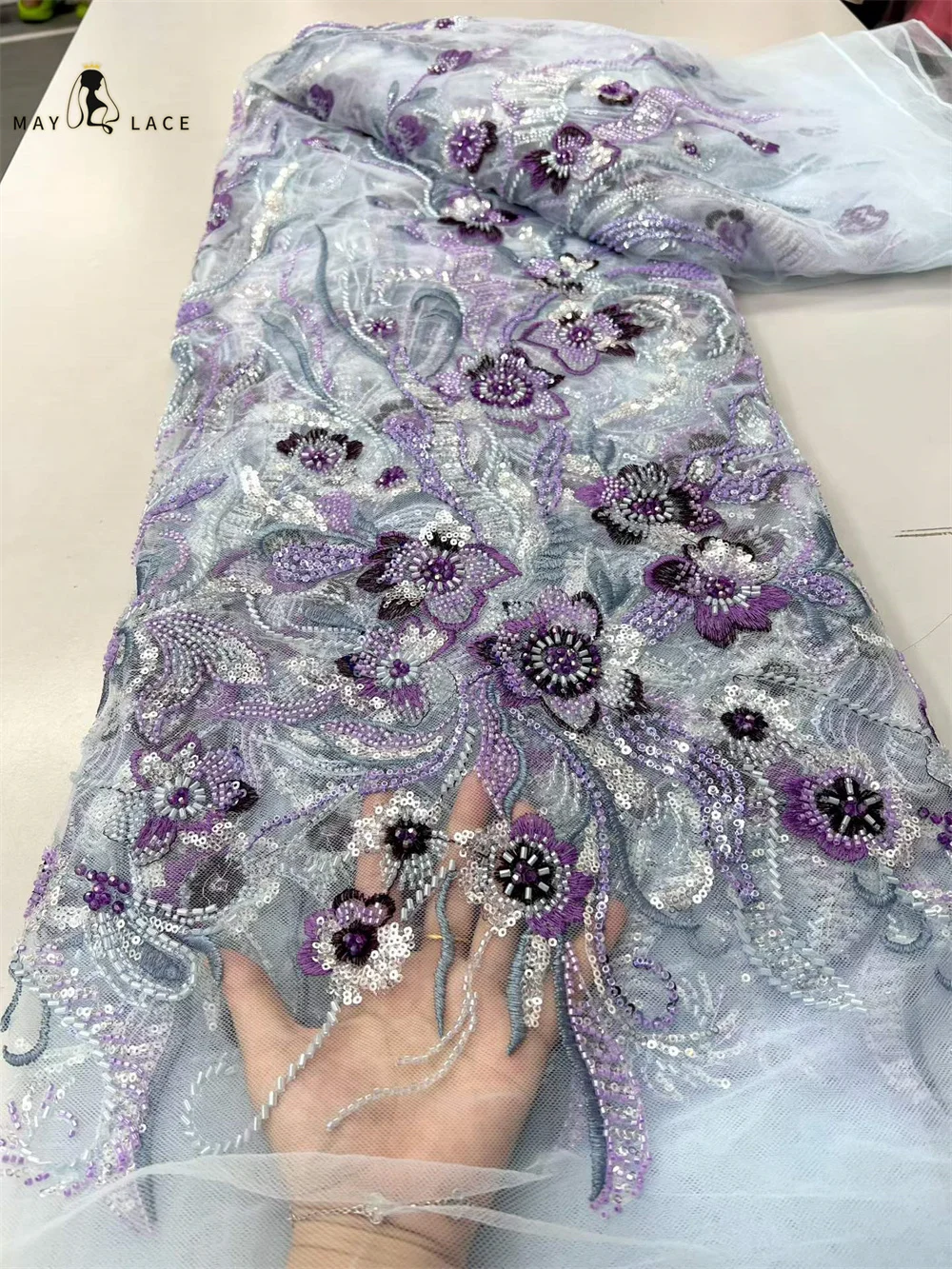 African Heavy Embroidery Beaded Lace Fabric French Bridal Sequins 2026 Luxury Nigerian Tulle Laces for Wedding Dresses Making
African Heavy Embroidery Beaded Lace Fabric French Bridal Sequins 2026 Luxury Nigerian Tulle Laces for Wedding Dresses Making