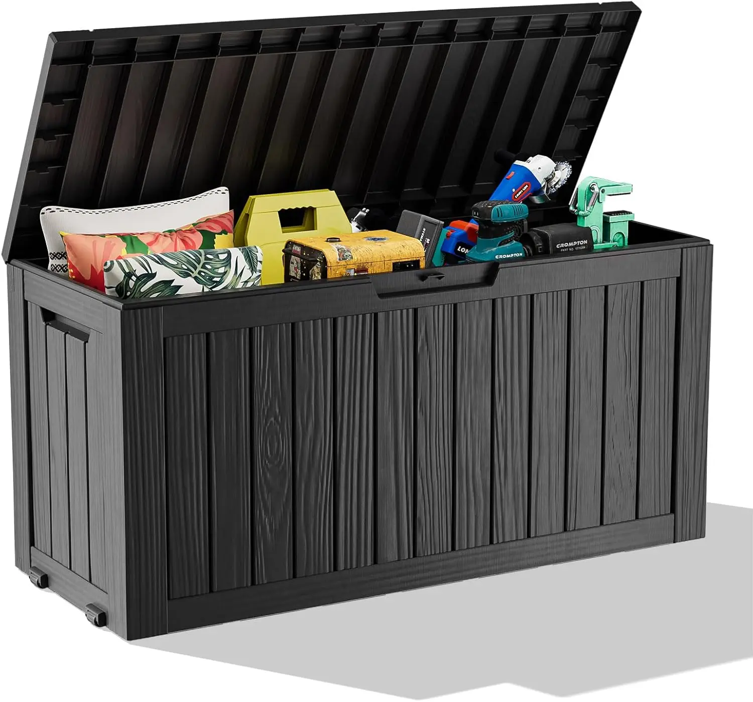 Outdoor Storage Box with Wheels – 75 Gallon Mobile Waterproof Resin Deck Box, Lockable Storage
Outdoor Storage Box with Wheels – 75 Gallon Mobile Waterproof Resin Deck Box, Lockable Storage