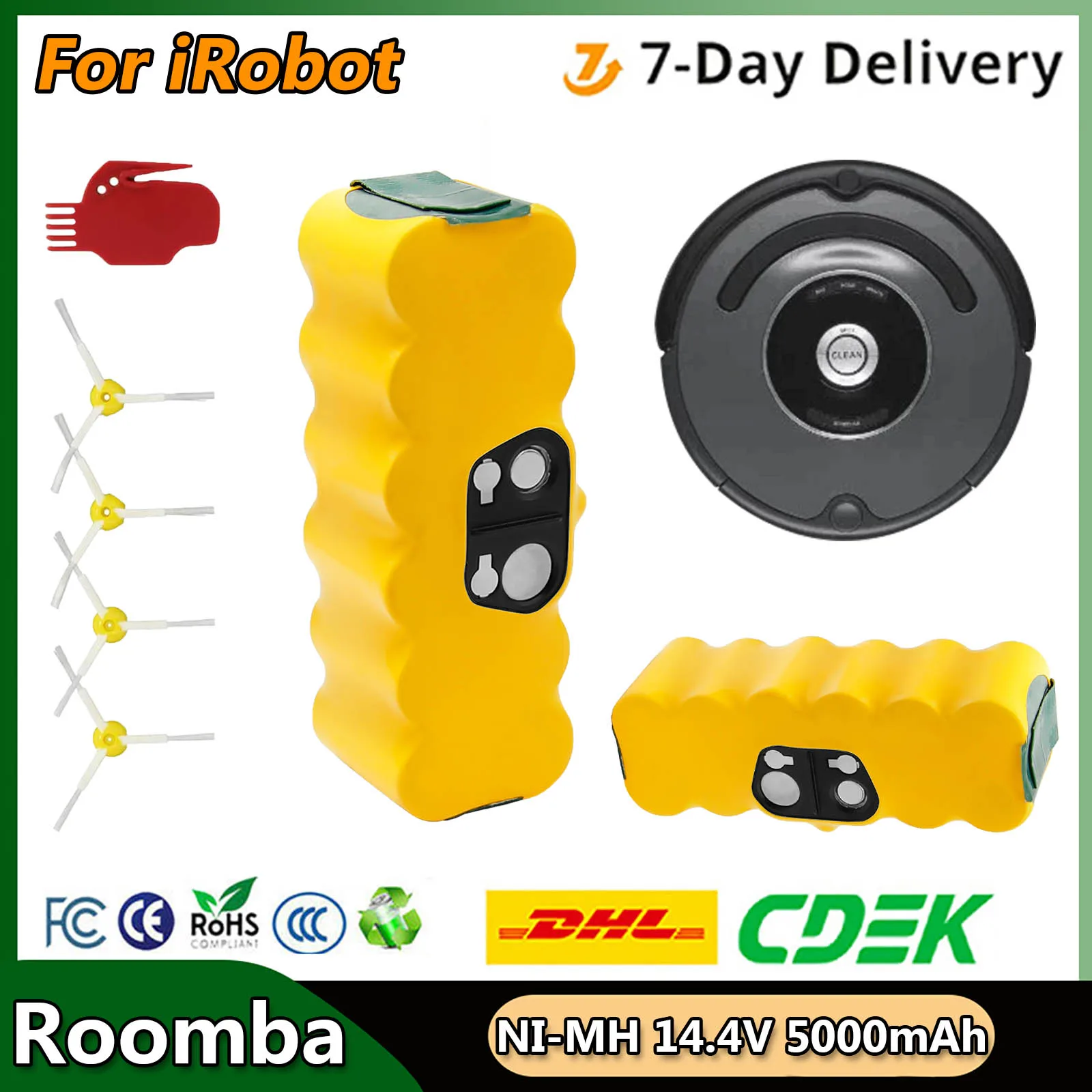 Аккумулятор для робота-пылесоса iRobot Roomba 5000 мАч, 14,4 В, аккумулятор для серии 500, 600, 700, 800, 900, 14,4 В, 620 650, 770, 780 580
Аккумулятор для робота-пылесоса iRobot Roomba 5000 мАч, 14,4 В, аккумулятор для серии 500, 600, 700, 800, 900, 14,4 В, 620 650, 770, 780 580