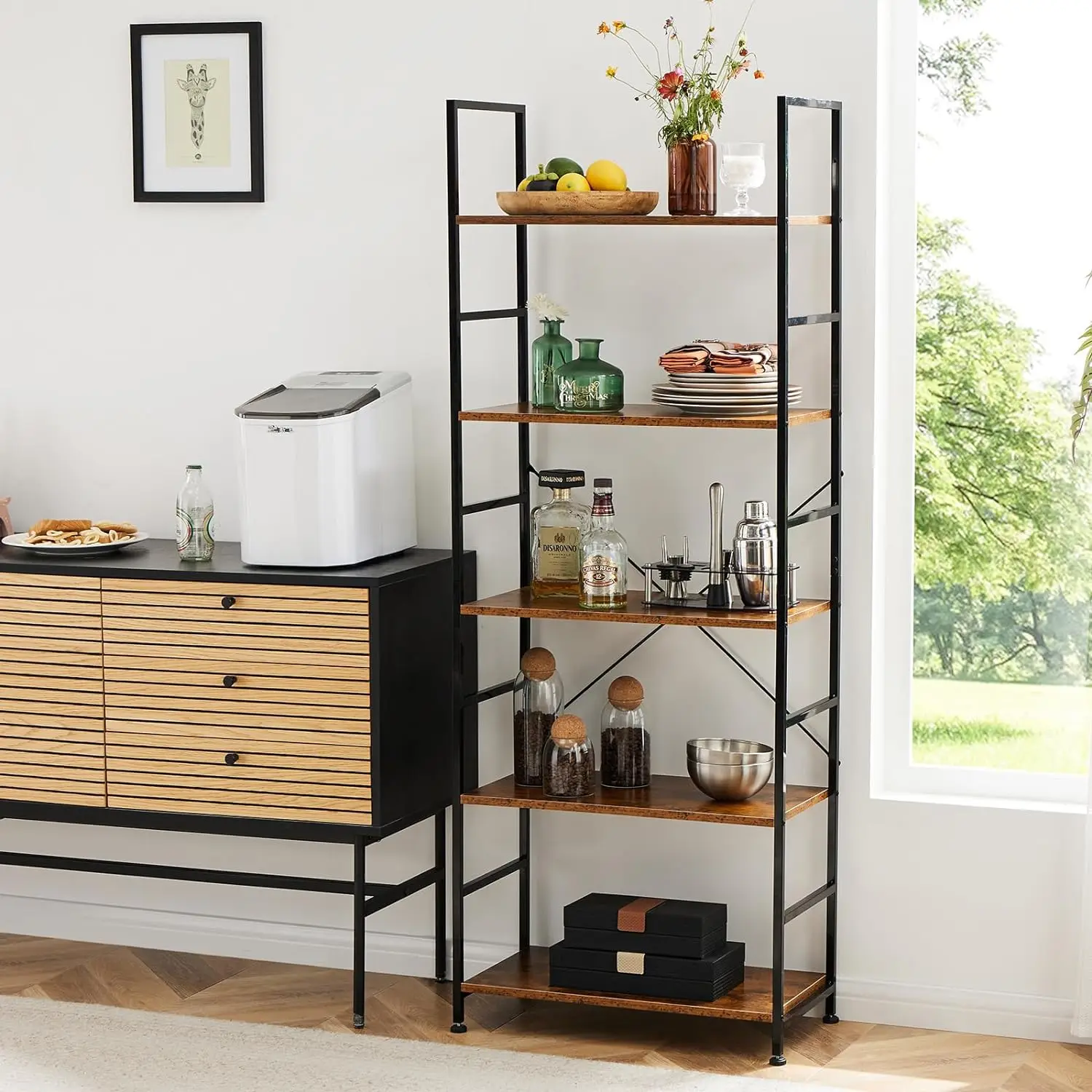 5 Tiers Bookshelf, Tall Bookcase Storage Shelves Organizer, Classically Modern Book Shelf for CDs/Movies/Books, Industrial
5 Tiers Bookshelf, Tall Bookcase Storage Shelves Organizer, Classically Modern Book Shelf for CDs/Movies/Books, Industrial
