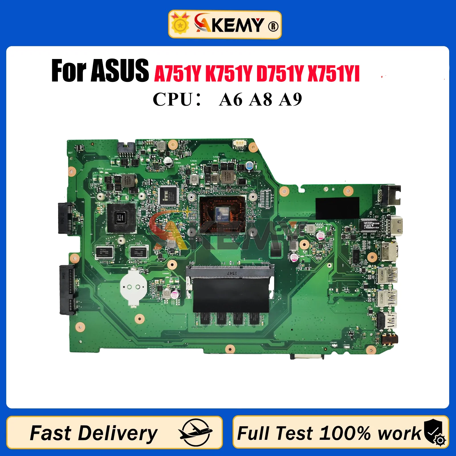 X751YI Laptop Motherboard For ASUS VivoBook X751Y A751Y K751Y D751Y X751YI Mainboard With A6 A8 A9 CPU 100% tests OK fast ship
X751YI Laptop Motherboard For ASUS VivoBook X751Y A751Y K751Y D751Y X751YI Mainboard With A6 A8 A9 CPU 100% tests OK fast ship