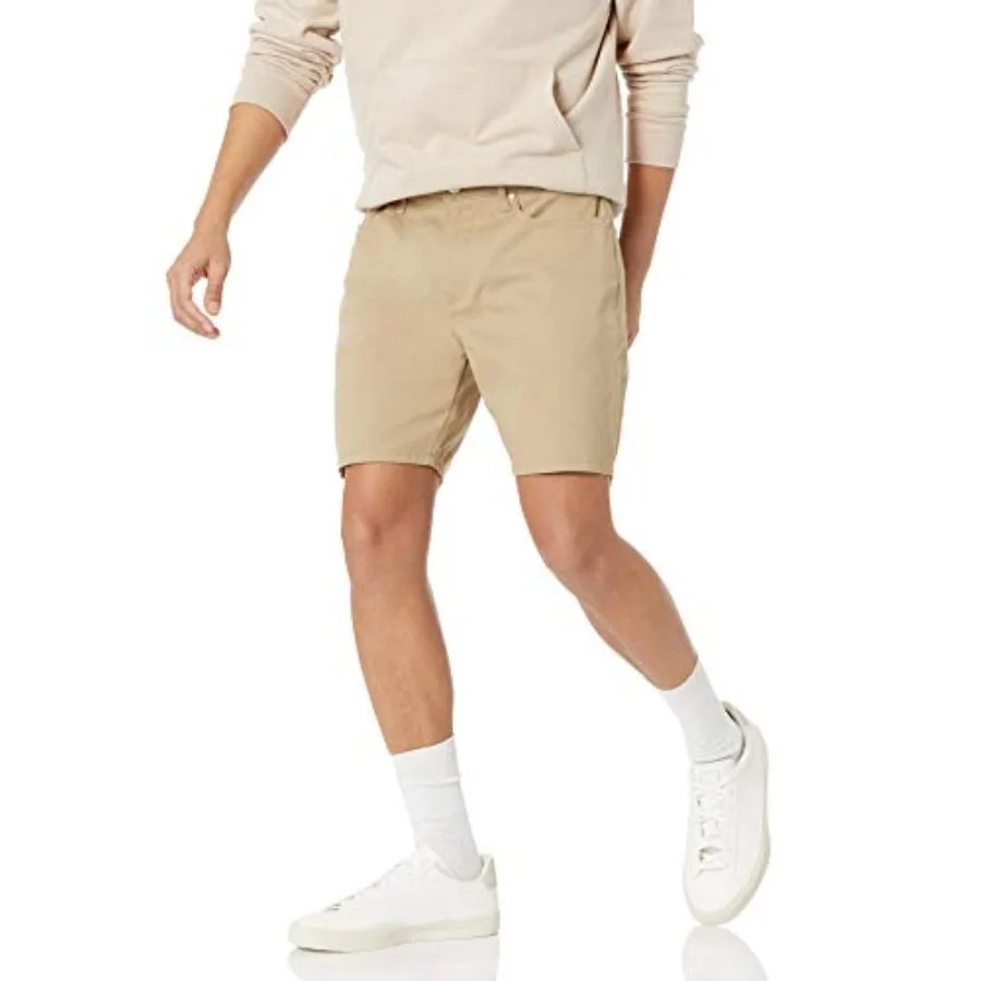 Мужские прямые шорты с 5 карманами, длина по внутреннему шву 7 дюймов, из эластичной ткани
Мужские прямые шорты с 5 карманами, длина по внутреннему шву 7 дюймов, из эластичной ткани