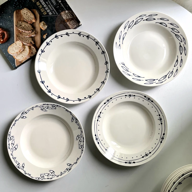 Ins Style Ceramic Western Dinner Plate Simple Pattern Daily Household Fruit Plate Vintage Restaurant Round Dessert Tablewares
Ins Style Ceramic Western Dinner Plate Simple Pattern Daily Household Fruit Plate Vintage Restaurant Round Dessert Tablewares