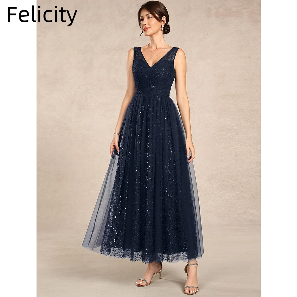 Sparkle Navy Blue Mother of the Bride Dress 2026 Sequin Sexy Formal Wedding Guest Dress Tea-Length Evening Party Gown Custom
Sparkle Navy Blue Mother of the Bride Dress 2026 Sequin Sexy Formal Wedding Guest Dress Tea-Length Evening Party Gown Custom