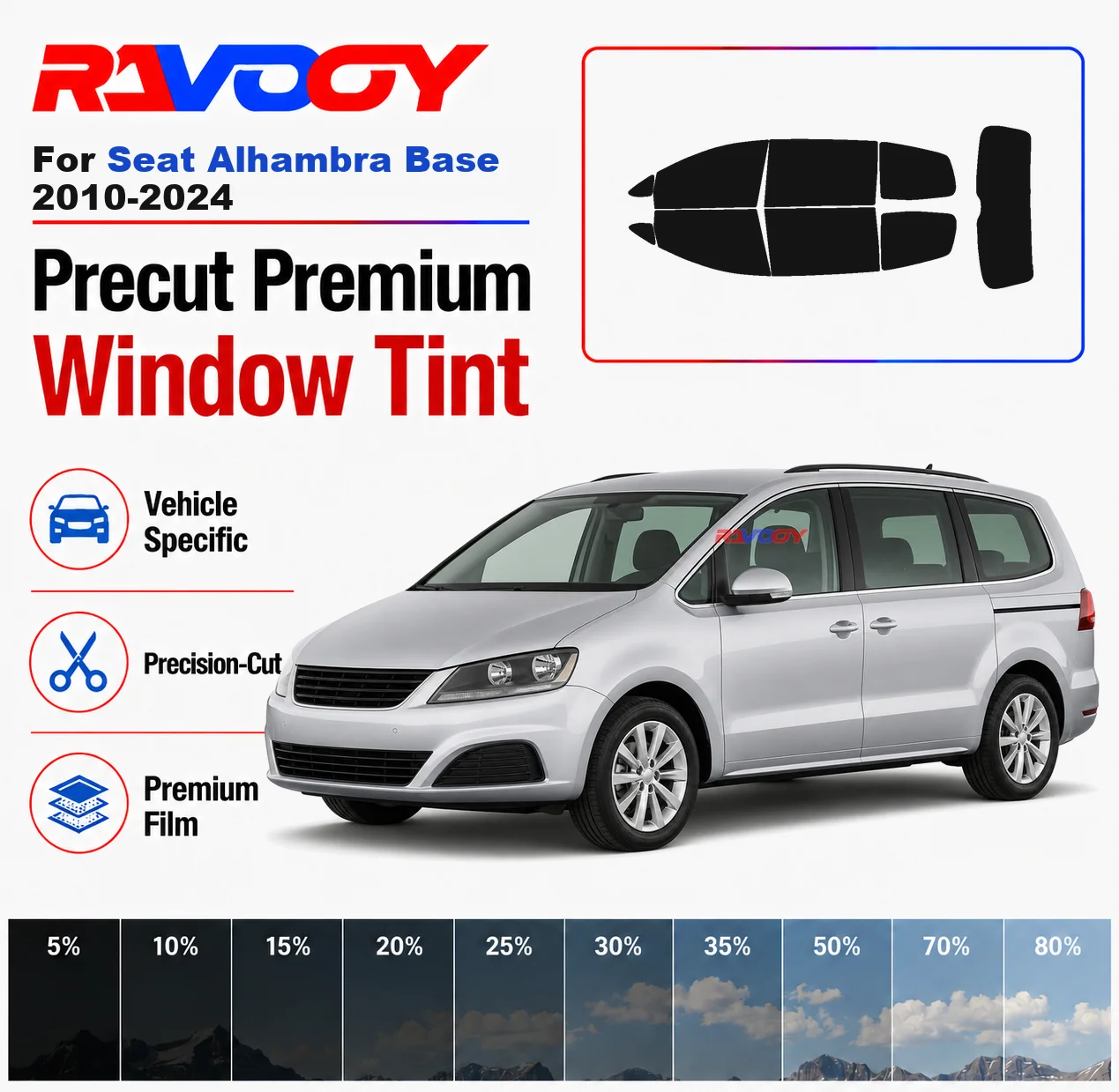 Premium Precut Window Tint Kit Front Rear Windows Rear Windshield For Seat Alhambra Base 2010-2024 Car Solar Nano Ceramic Film
Premium Precut Window Tint Kit Front Rear Windows Rear Windshield For Seat Alhambra Base 2010-2024 Car Solar Nano Ceramic Film